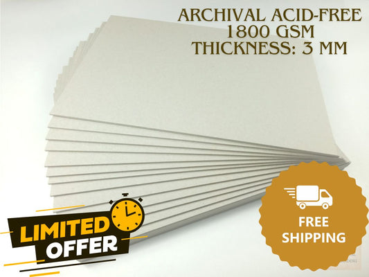 100% ARCHIVAL ACID FREE Binder's boards- High density KAPPA BOARDS-3mm