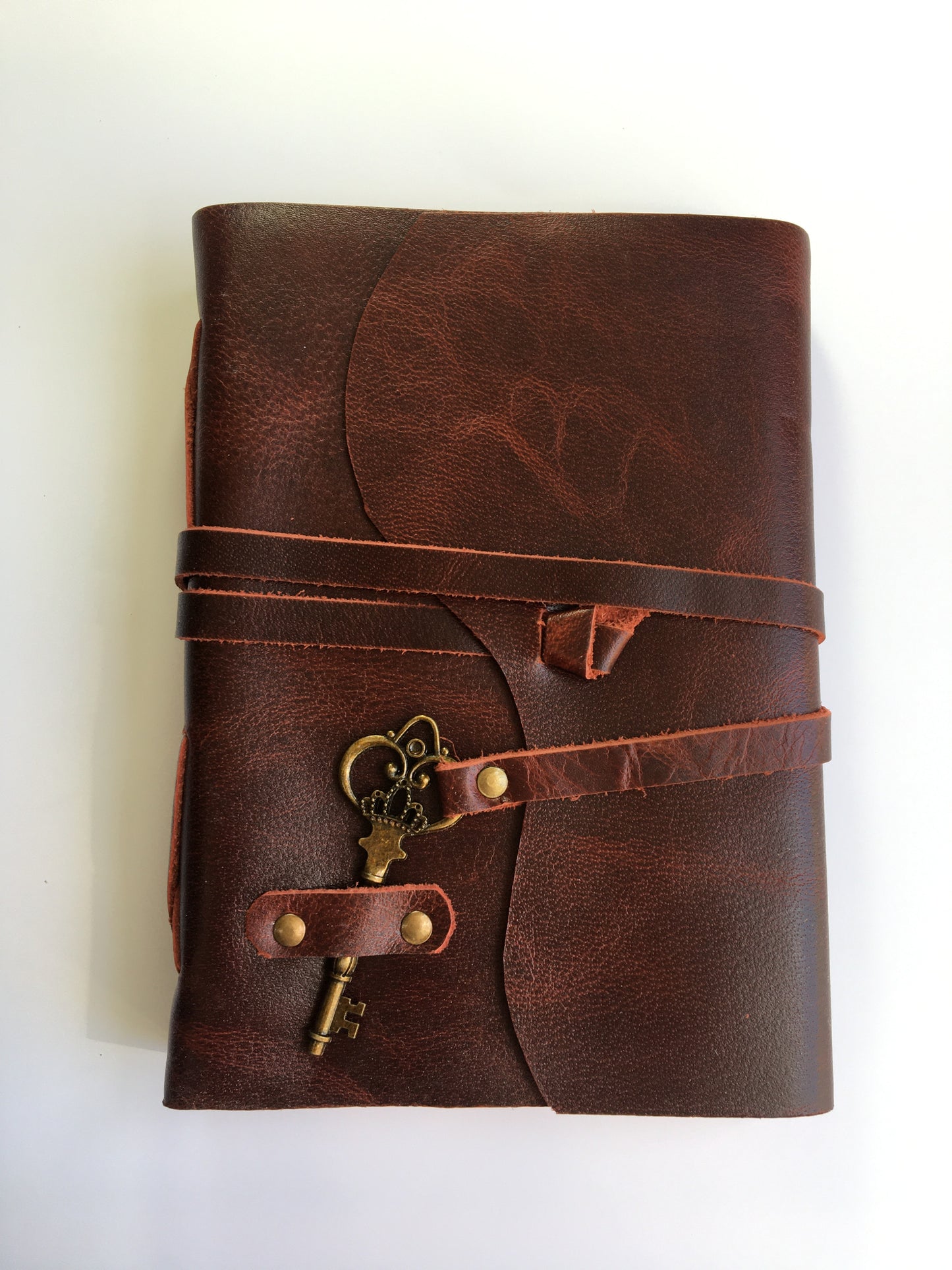Wrinkle Patina Leather Journal- Handcrafted- Red Wine