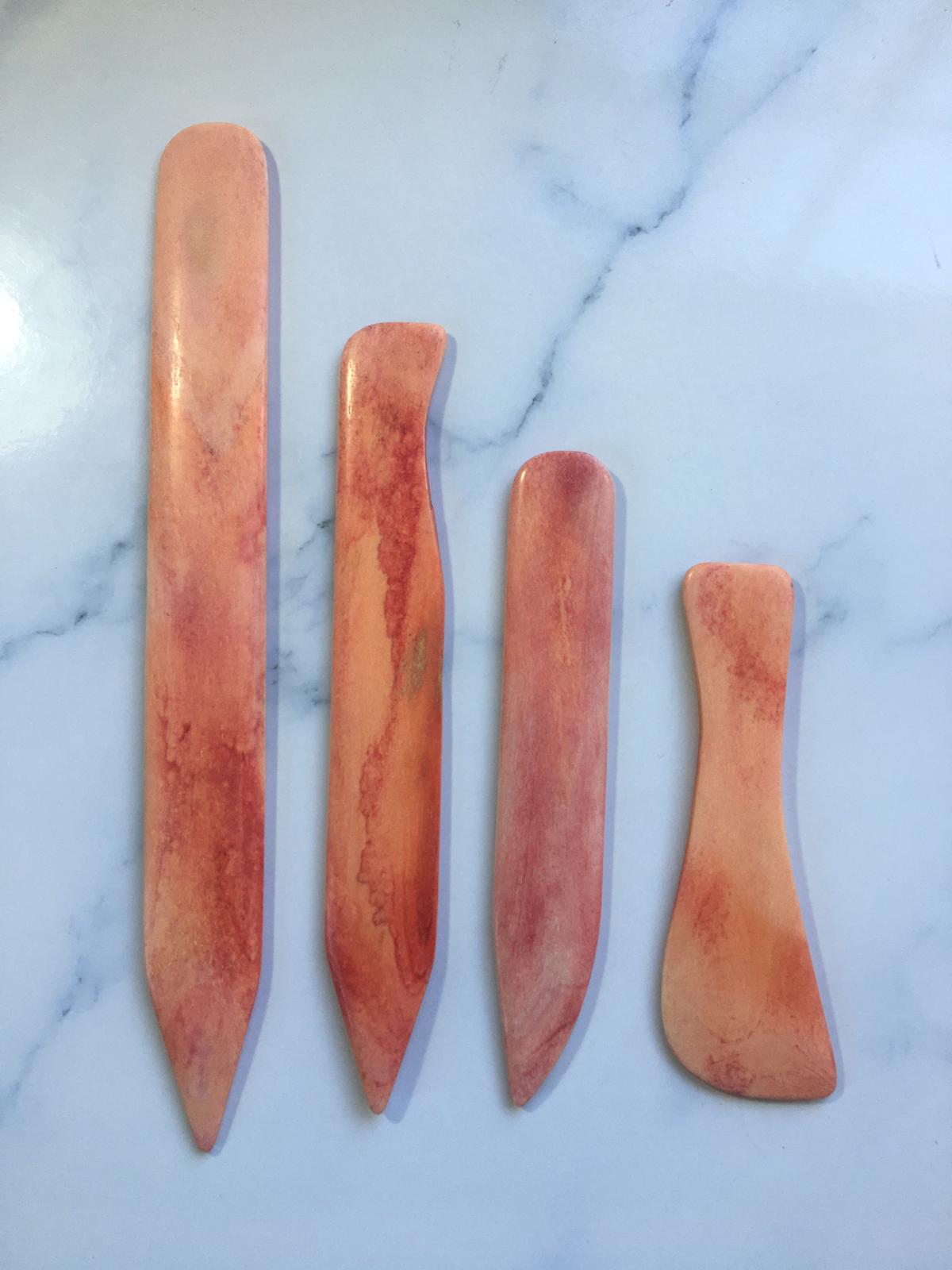 Colour genuine bone folder- Set of 4 bone folders