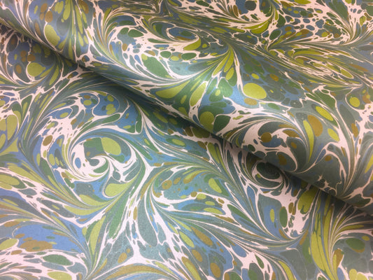 Glossy metallic- Printed marbled paper- HIGH DEFINITION-  THICK 100GSM ACID FREE PAPER- Suitable for book covers and end sheets- TBBPM22