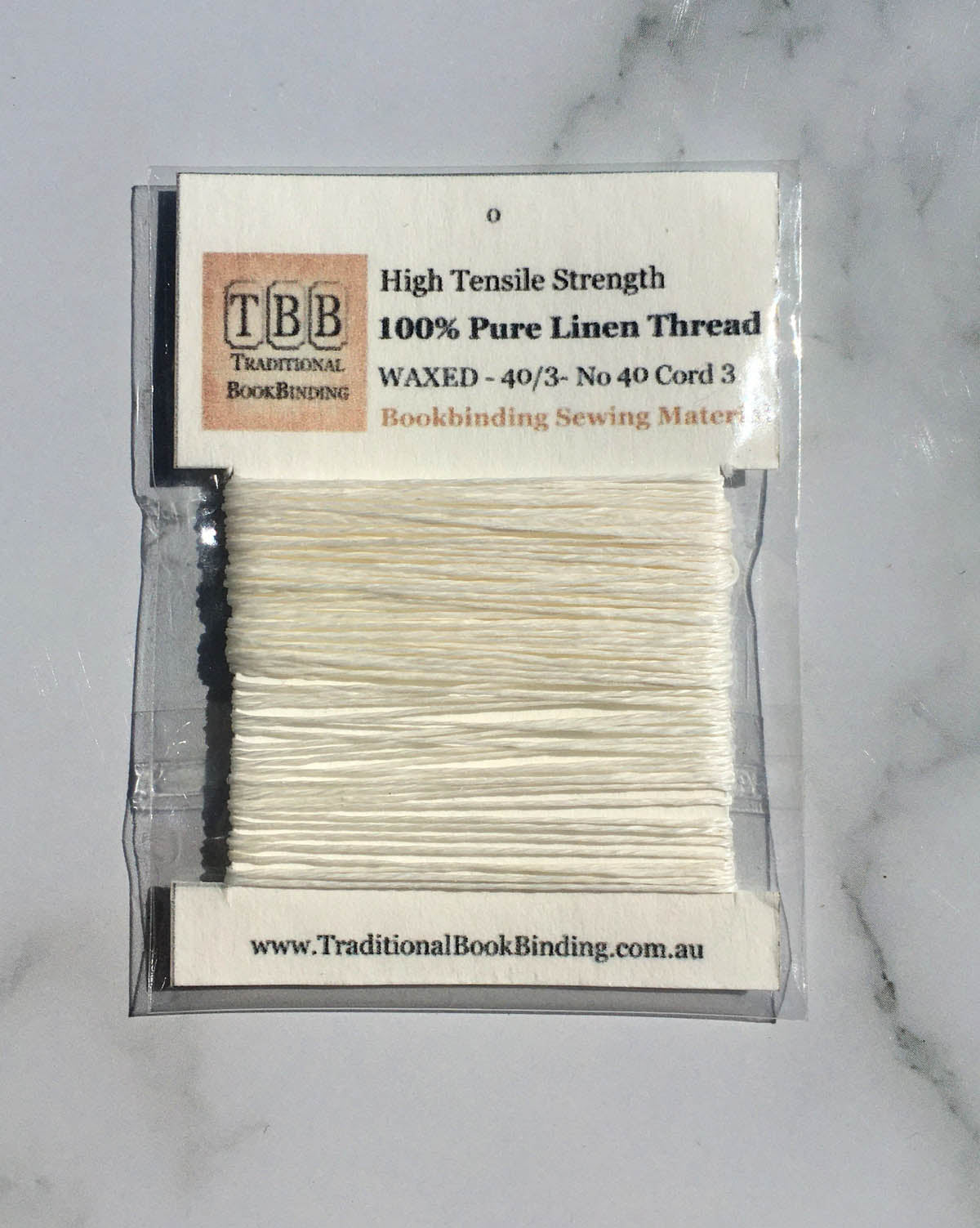 Bookbinding sewing thread- NATURAL LINEN COLOUR- 100% Pure Linen Thread- Waxed Thread- 8 options