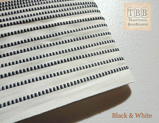 Quality bookbinding headband- Book endband- Black & White