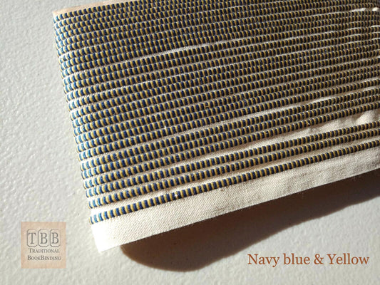 Quality bookbinding headband- Book endband- Navy blue & Yellow