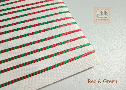 Quality bookbinding headband- Book endband- Red & Green