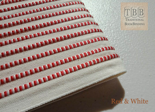Quality bookbinding headband- Book endband- Red & White