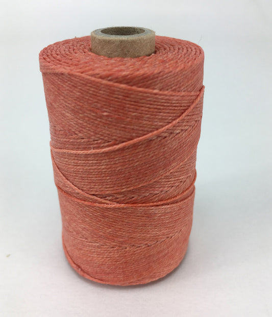 Salmon- Per spool 50g- 100% Pure Linen Thread- Waxed- 18/3 No.18 Cord 3- Approx 0.55mm thick