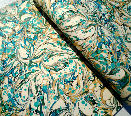 Printed marbled paper- HIGH DEFINITION-  THICK 100GSM ACID FREE PAPER- Suitable for book covers and end sheets- TBBPM2