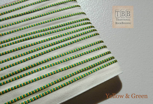 Quality bookbinding headband- Book endband- Yellow & Green
