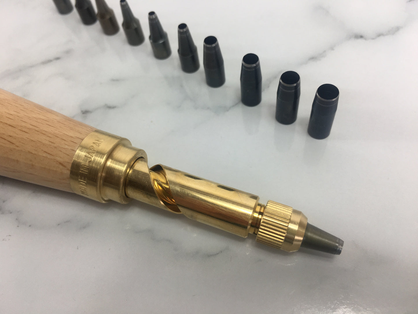 Long Life superior quality Japanese bookbinding screw punch for thick boards- 11 sizes- Effortless