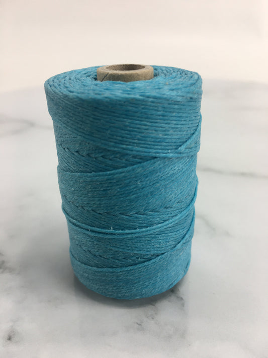 Sky Blue- Per spool 50g- 100% Pure Linen Thread- Waxed- 18/4 No.18 Cord 4- Approx 1mm thick