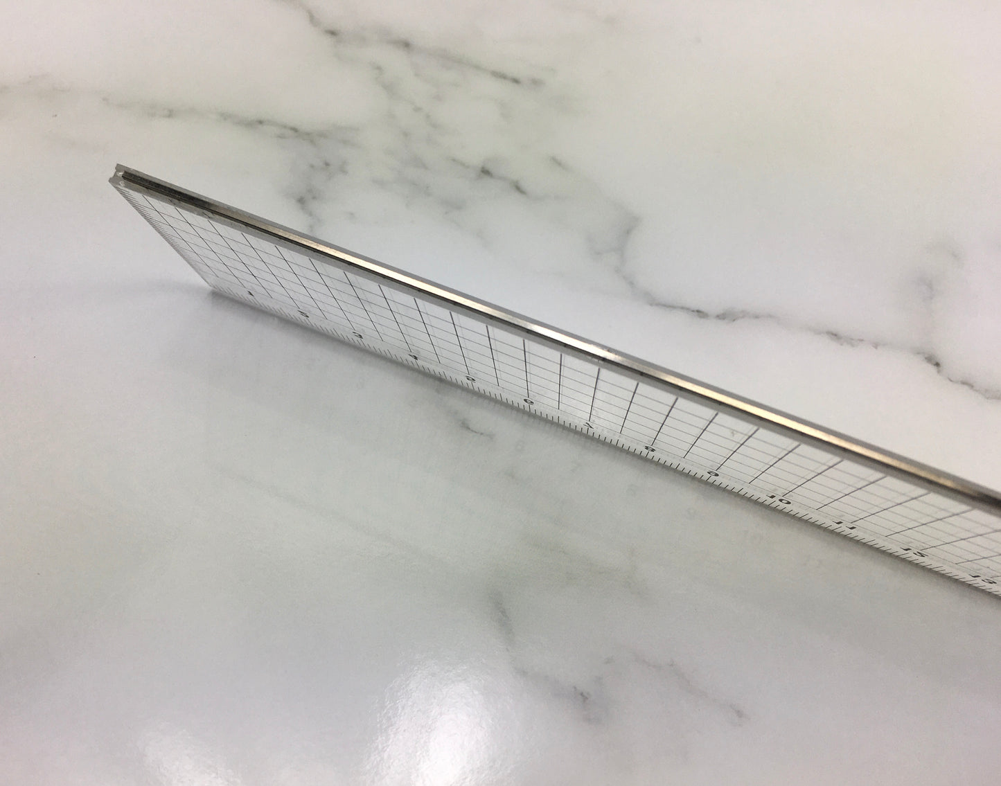 THICK 3mm Quality Acrylic Ruler with Stainless Steel Cutting Edge- Length 40 or 45cm