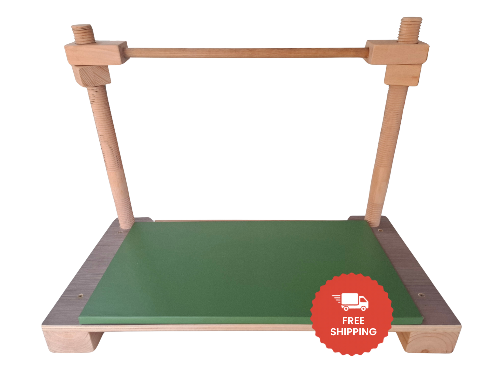 Traditional bookbinding sewing frame, solid hardwood