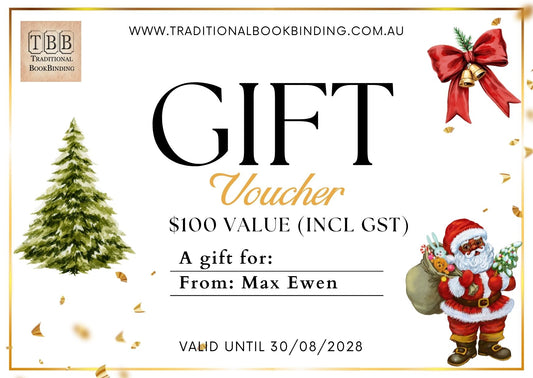TRADITIONAL BOOKBINIDNG Gift voucher for bookbinding supplies