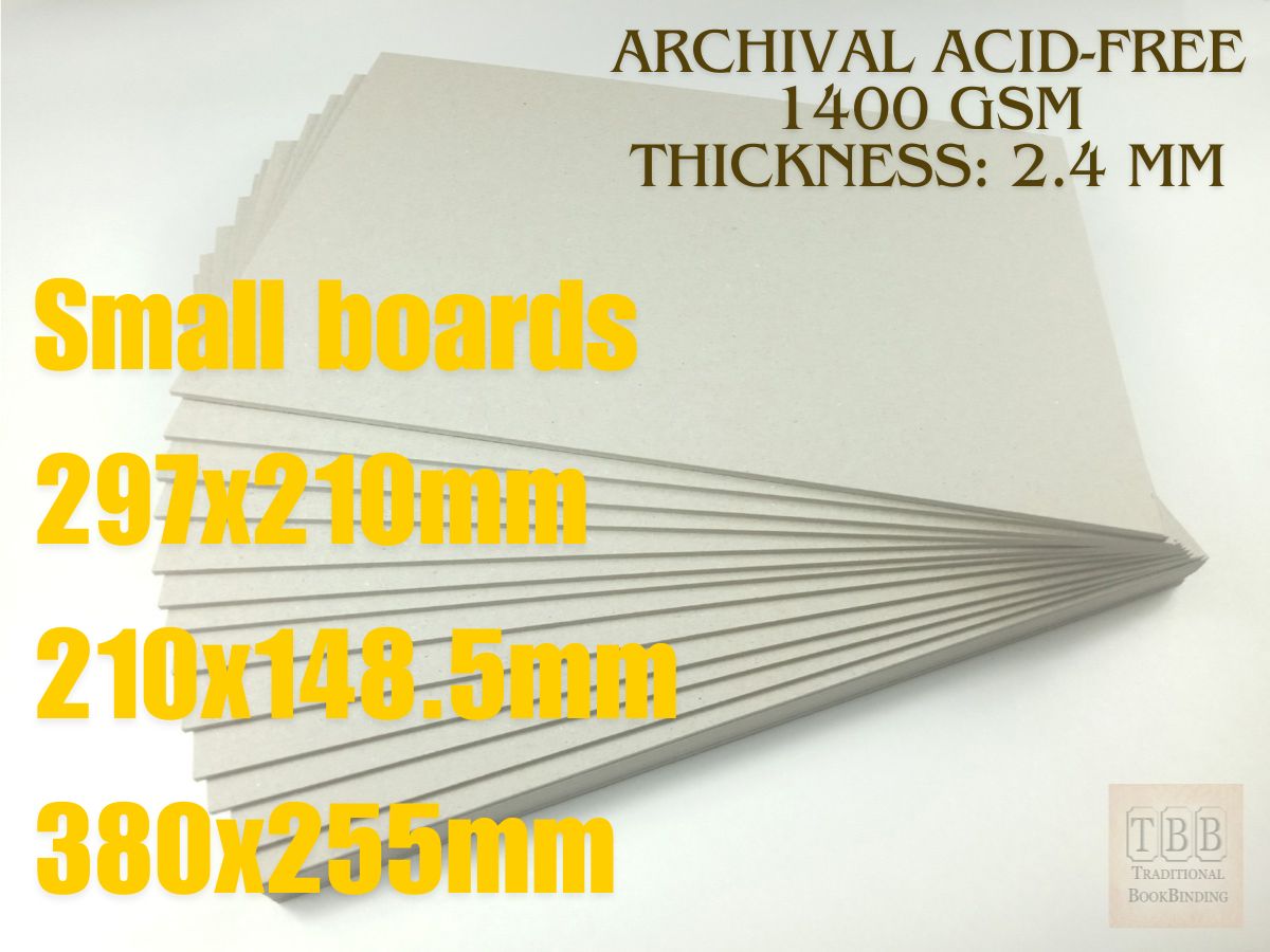 100% ARCHIVAL ACID FREE bookbinding boards- Professional Binder's boards- 2.4mm