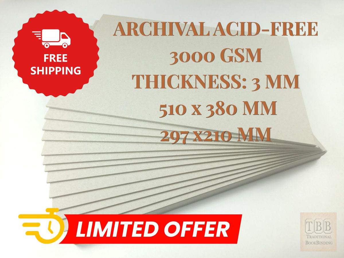 Special Offer | KAPPA Boards 3mm Acid-Free Archival | High Density Bookbinding Boards | Limited Stock