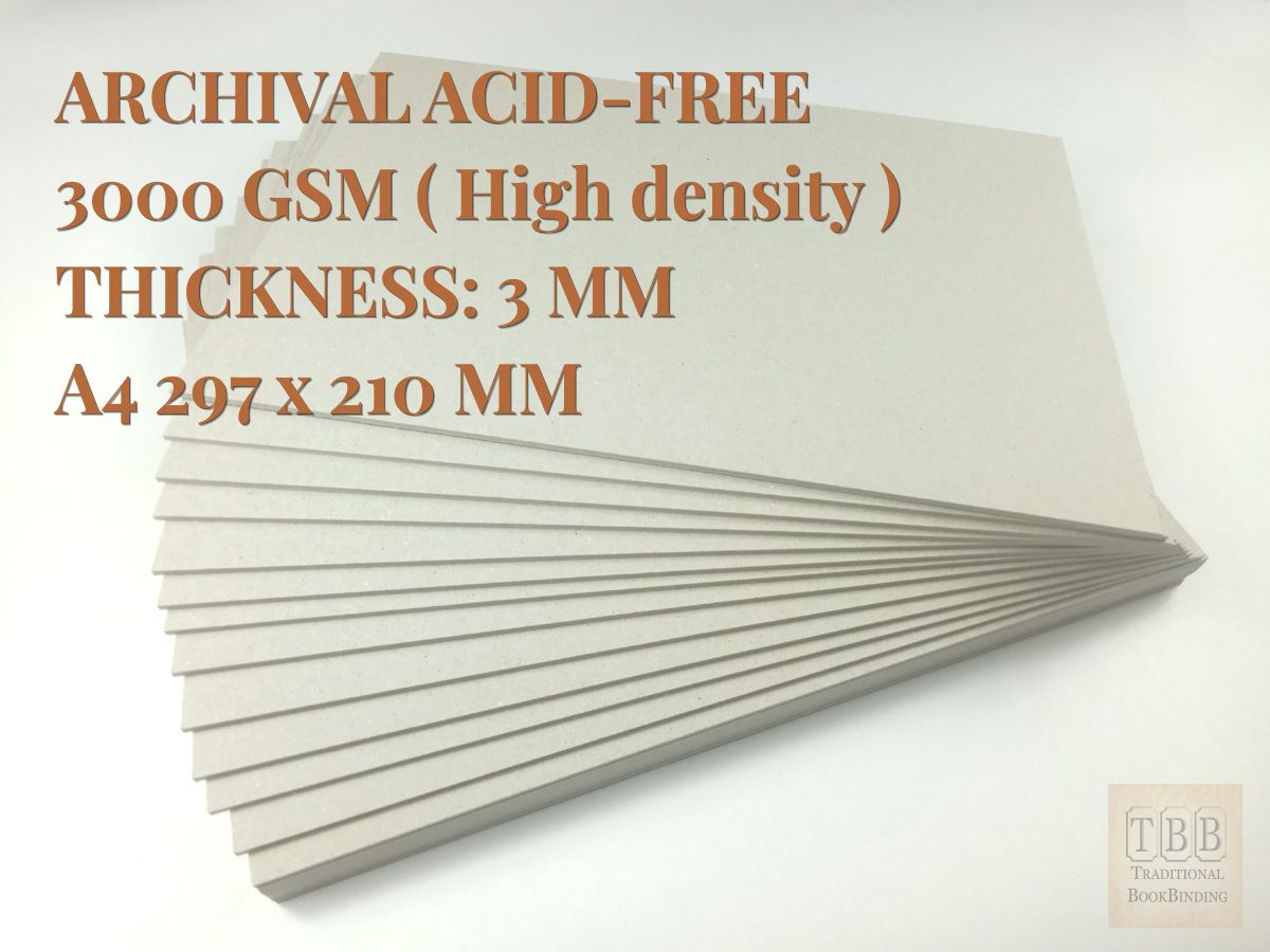 100% Archival Acid-Free KAPPA Bookbinding Boards | 3000 GSM 3mm | A4 | Buy More Save More
