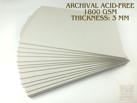 100% ARCHIVAL ACID FREE bookbinding boards- Professional Binder's boards- 3mm