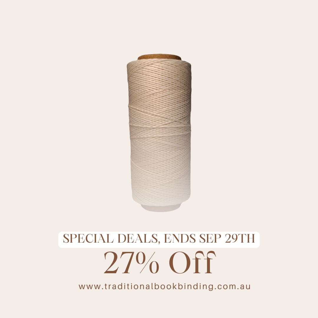 100% Natural Linen Thread- Polished- 18/3 No.18 Cord 3- Approx 0.5 mm thick-