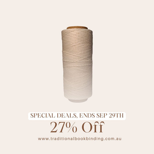 100% Natural Linen Thread- Polished- 18/3 No.18 Cord 3- Approx 0.5 mm thick-