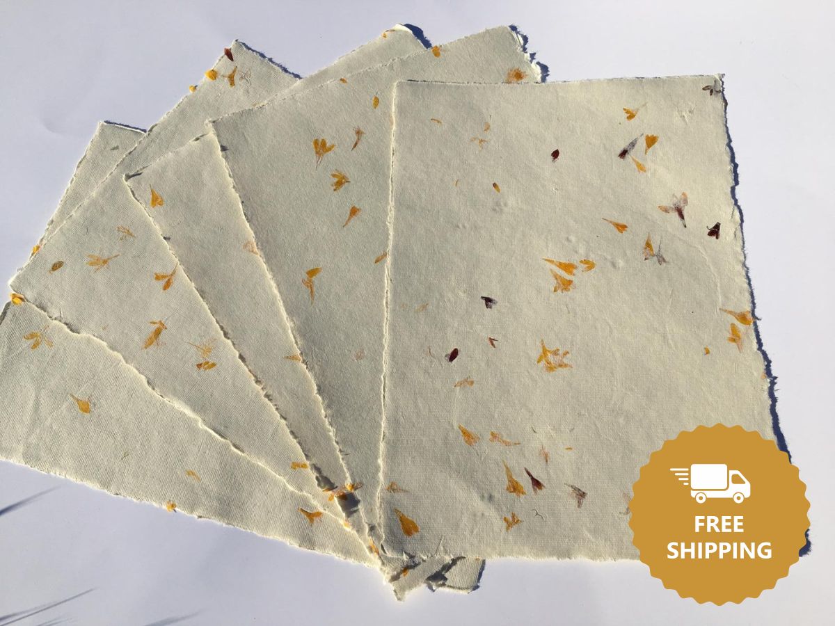 Hand made flower paper 100% cotton