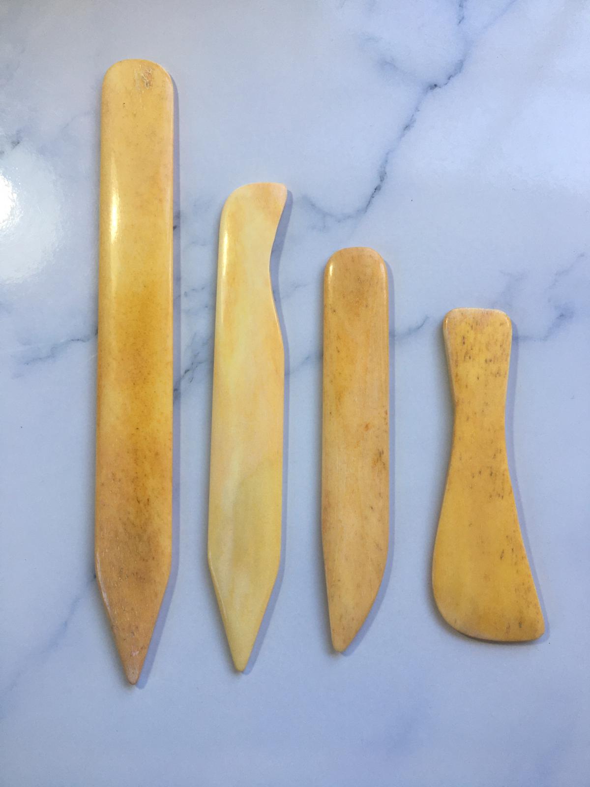 Bone Folder Blue Genuine bone folder set- Set of 4 bone folders – Traditional BookBinding