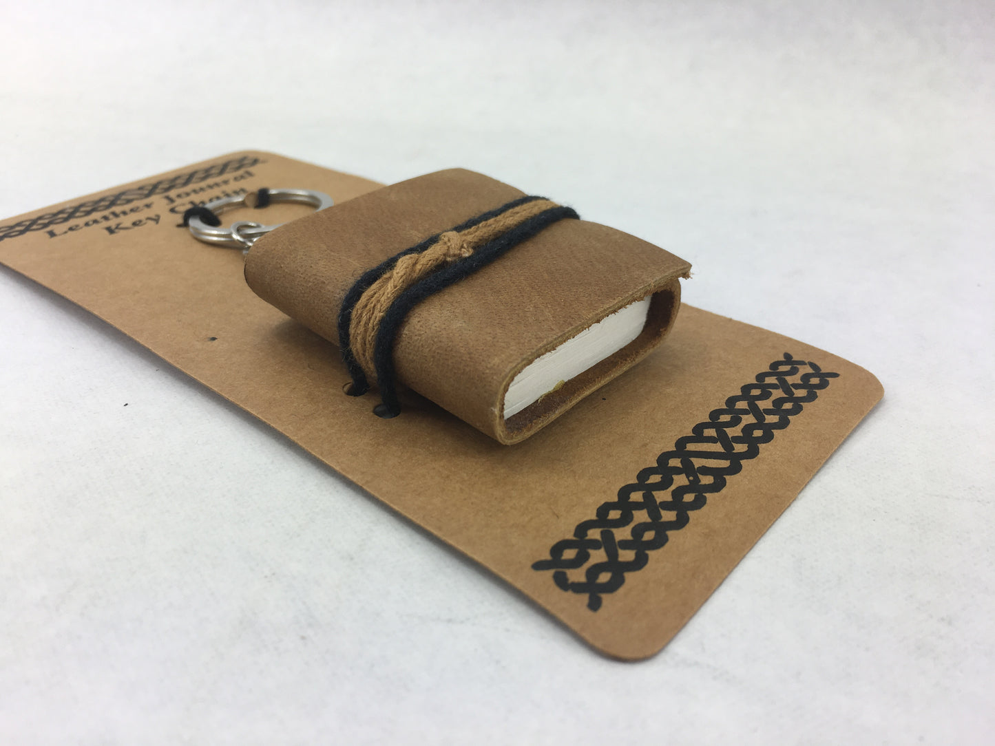 Miniature book key ring- Quality Handmade Leather Journal- ACID FREE- THICK 100% Cotton paper- TBBLJ7