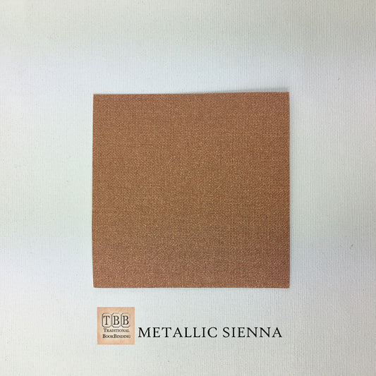 Metallic Buckram- Durable bookbinding cloth with paper backing- Sienna- TBBM10