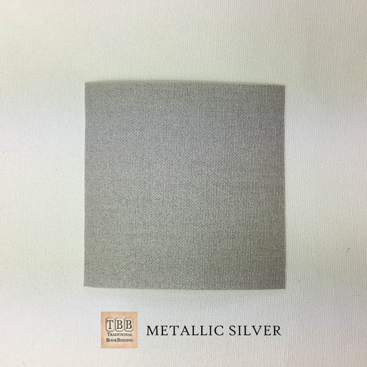 Metallic Buckram- Durable bookbinding cloth with paper backing- Silver- TBBM3