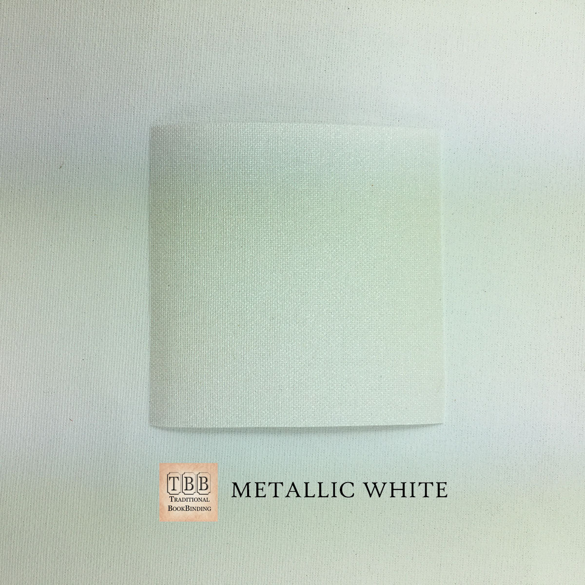 Metallic Buckram- Durable bookbinding cloth with paper backing- White- TBBM6