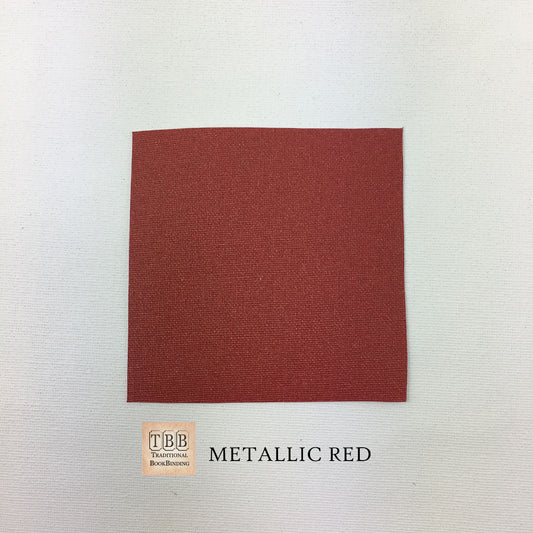 Metallic Buckram- Durable bookbinding cloth with paper backing- Red- TBBM8