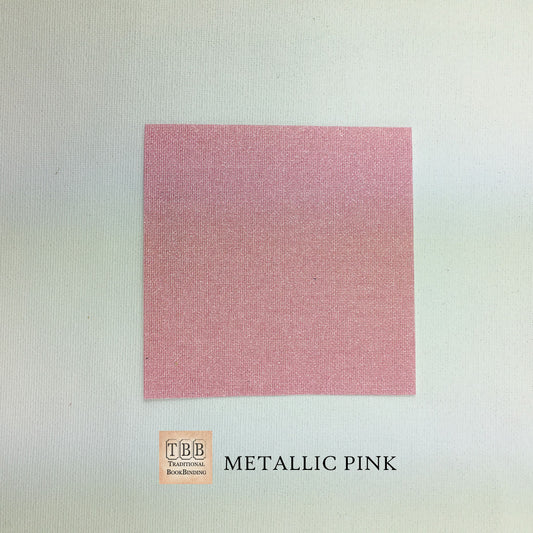 Metallic Buckram- Durable bookbinding cloth with paper backing- Pink- TBBM9