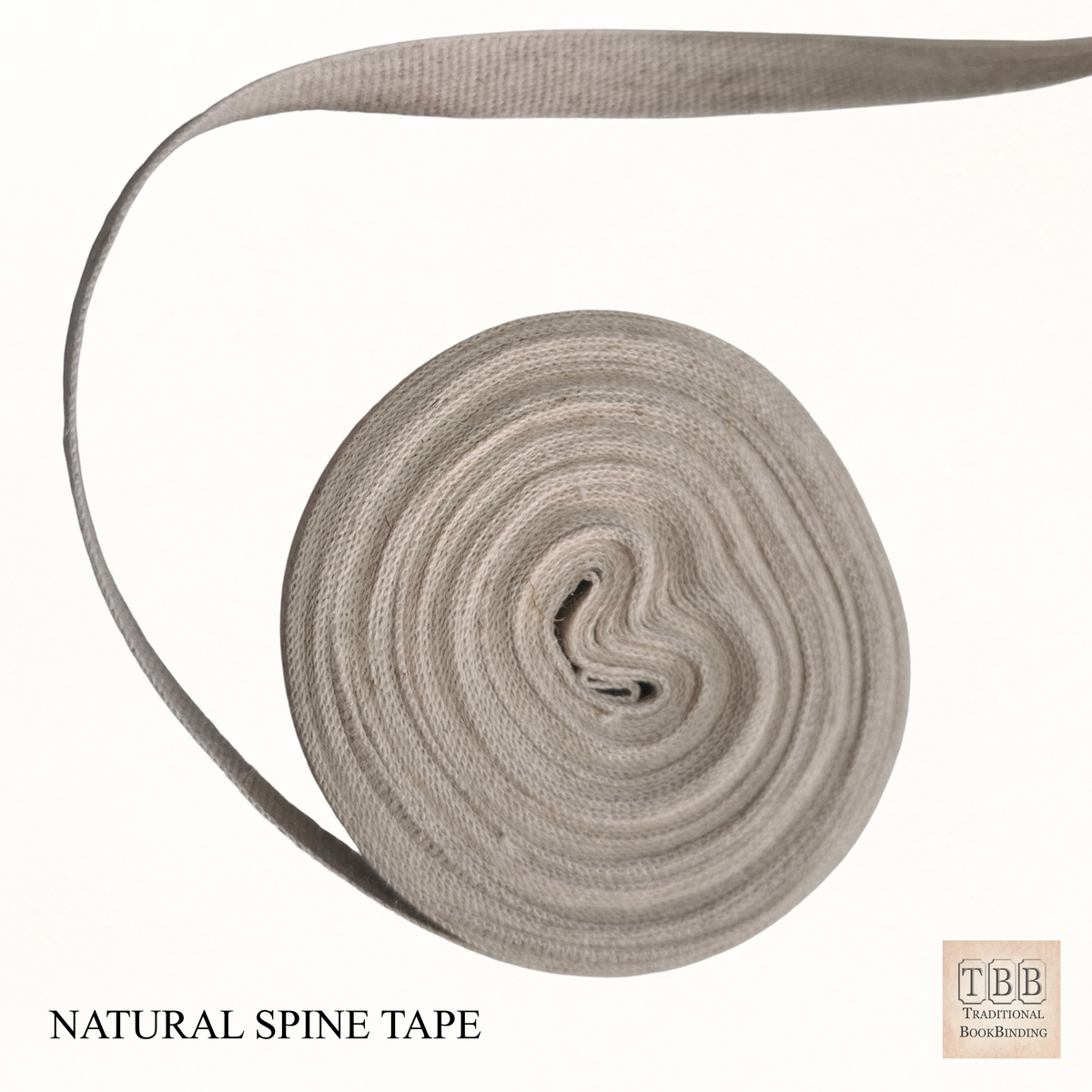 Natural Spine Tape - 9mm x 10m Roll for Bookbinding & Repair