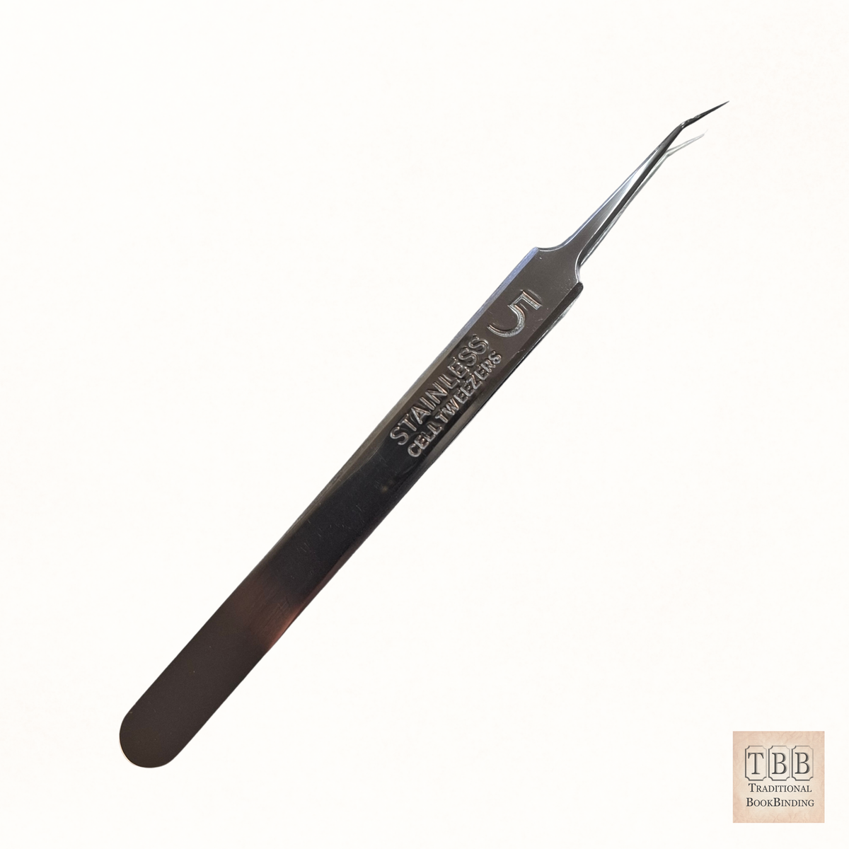 Polished Curved Tip Stainless Steel Tweezers for Book Repair