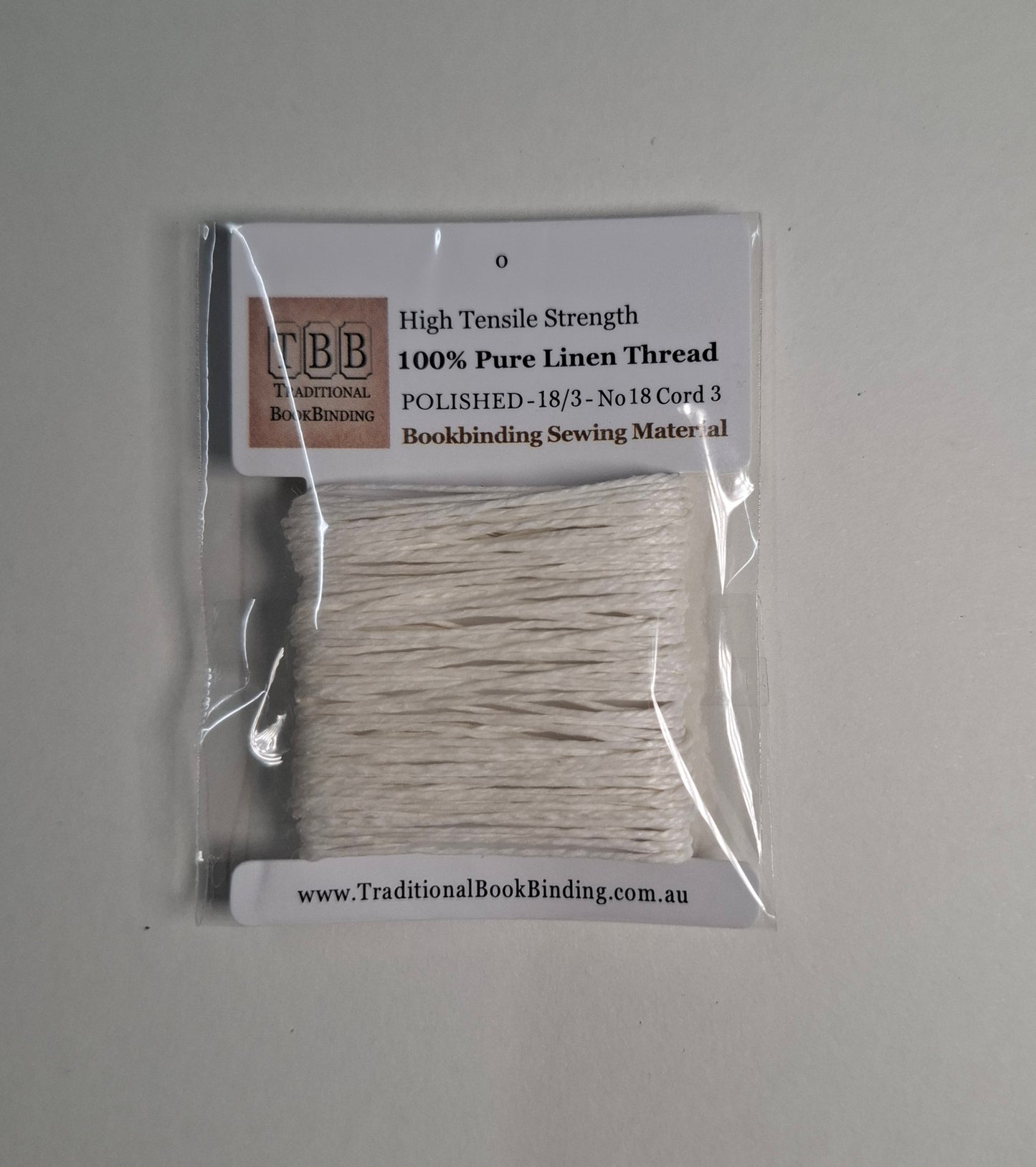 POLISHED 100% Pure Linen Thread- 18/3 No.18 Cord 3- Approx 0.55mm thick