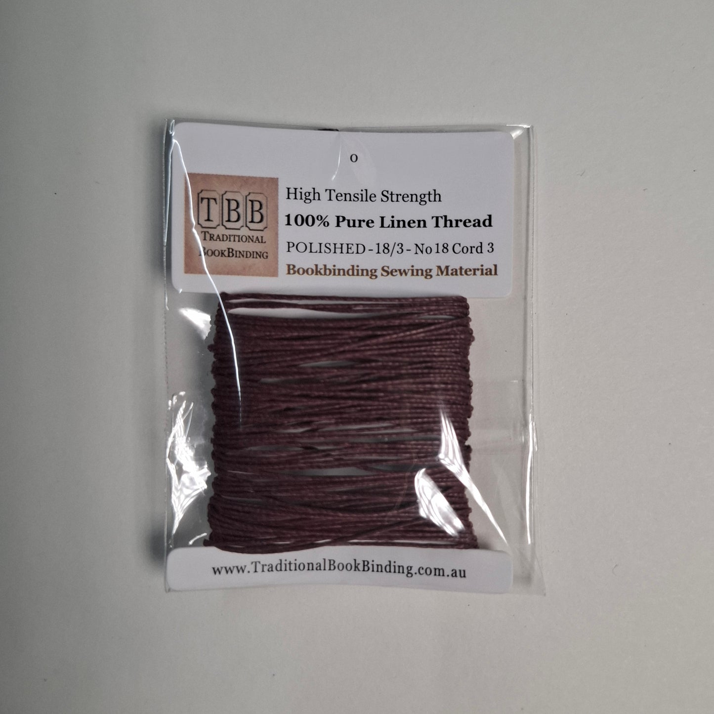 POLISHED 100% Pure Linen Thread- 18/3 No.18 Cord 3- Approx 0.55mm thick