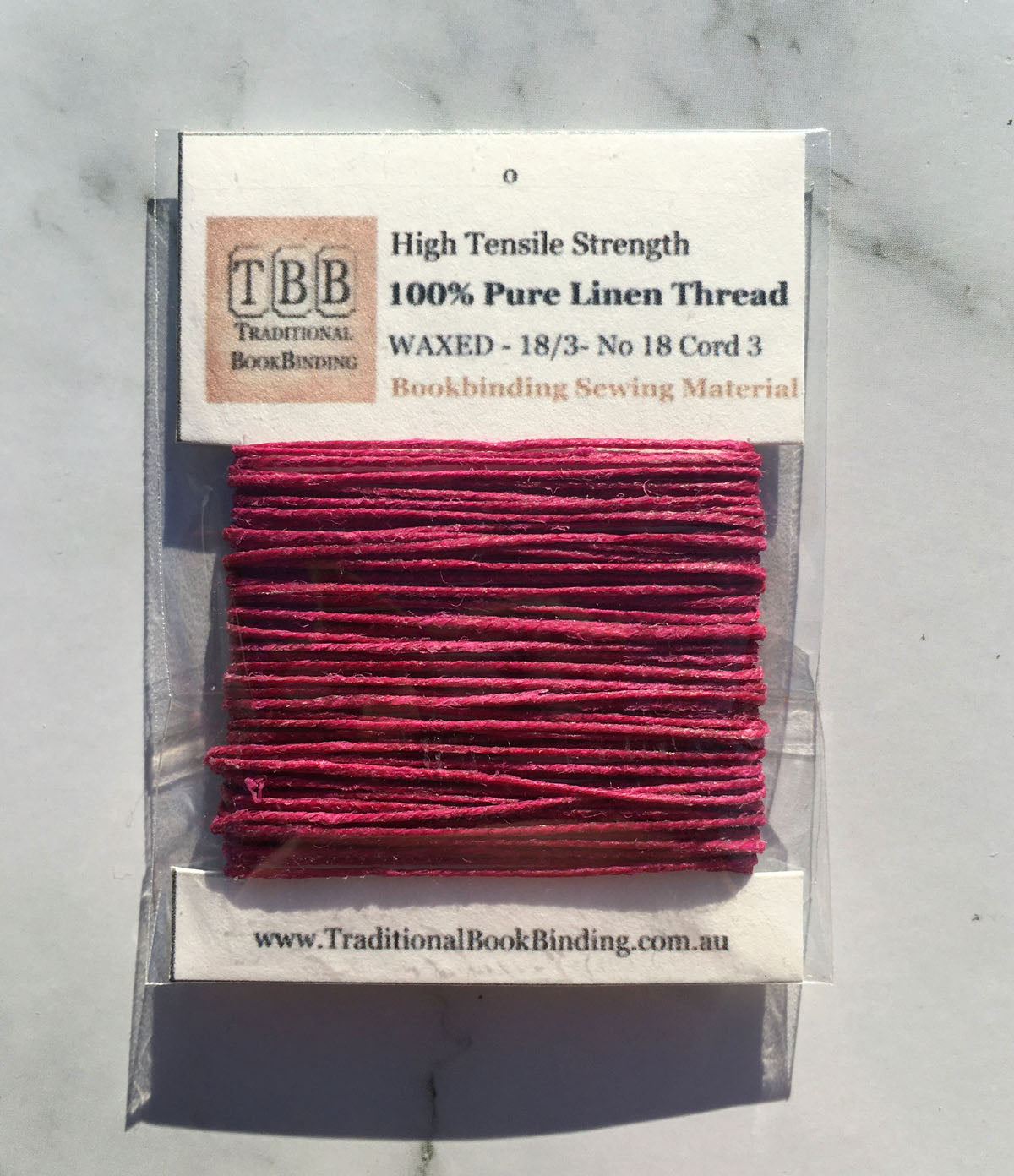 ALIZARIN-100% Pure Linen Thread- Waxed- 18/3 No.18 Cord 3- Approx 0.55mm thick