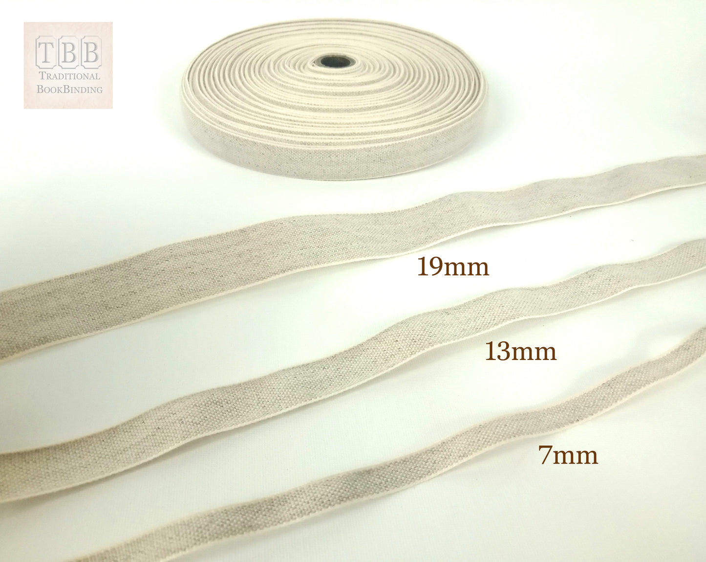 Quality bookbinding natural linen tapes