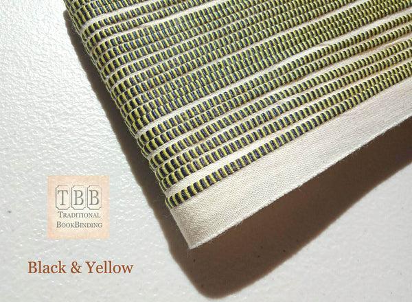 Quality bookbinding headband- Book endband- Black & Yellow – Traditional  BookBinding