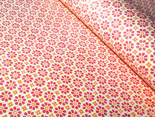 Orange & Pink- Italian Decorative Paper- 100 GSM Thick paper for bookbinding- Suitable for book covers and end sheets- TBBID28