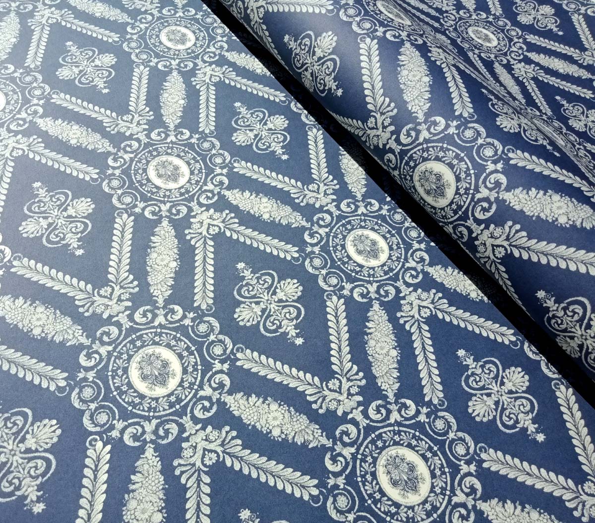 Navy blue- Italian Decorative Paper- 100 GSM Thick paper for bookbinding- Suitable for book covers and end sheets- TBBID26