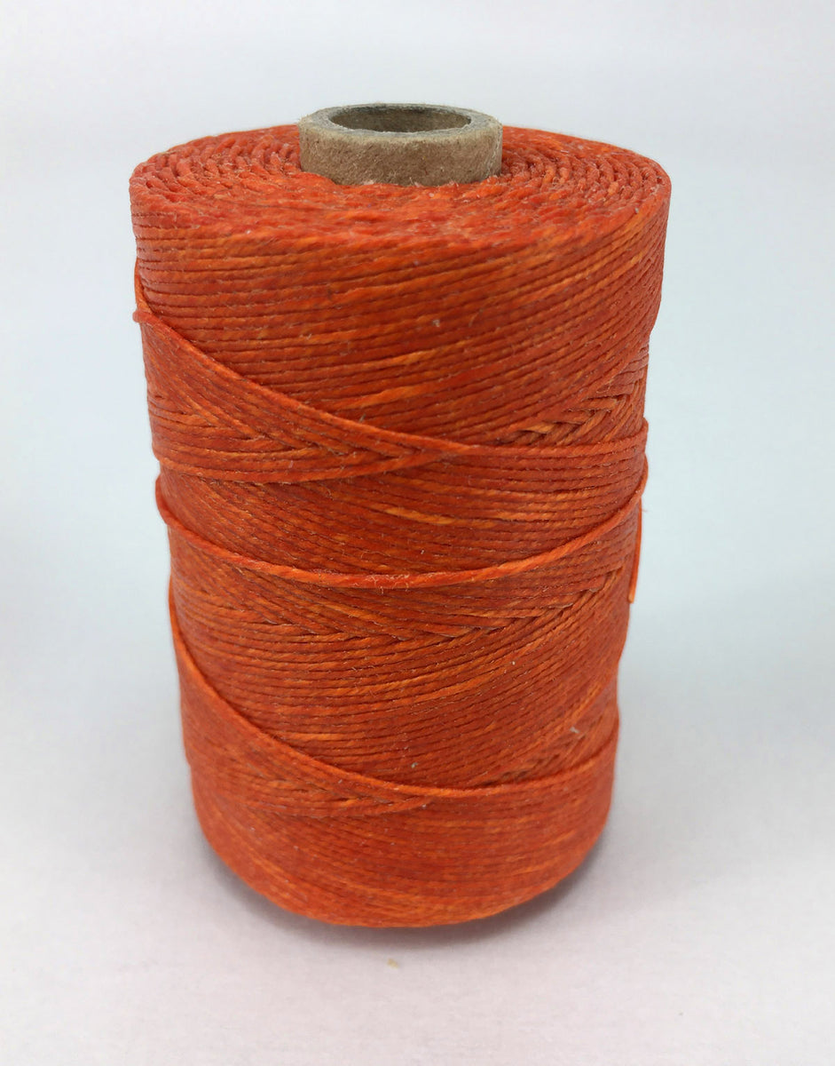 Vermillion Orange Per spool 50g 100 Pure Linen Thread Waxed 18/3