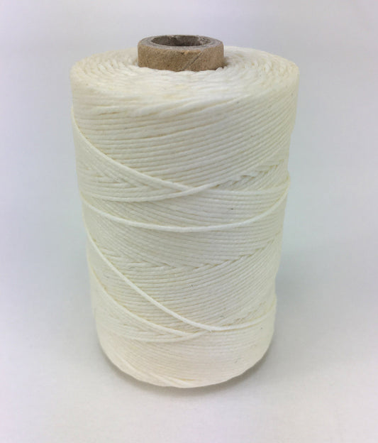 White- Per spool 50g- 100% Pure Linen Thread- Waxed- 18/3 No.18 Cord 3- Approx 0.55mm thick