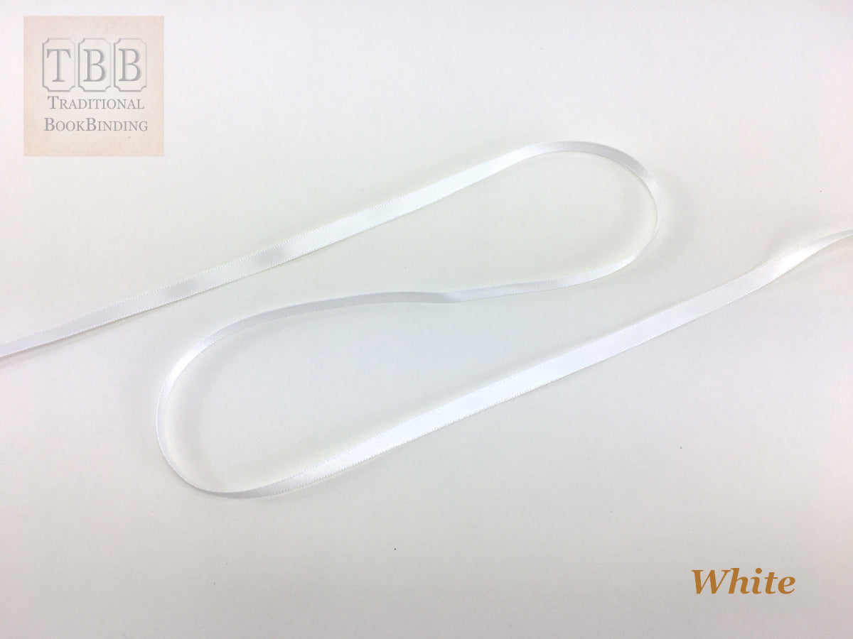 White- Quality Double-faced Satin Ribbon 6mm- 100 yards- Perfect for bookmarks- TBBR000