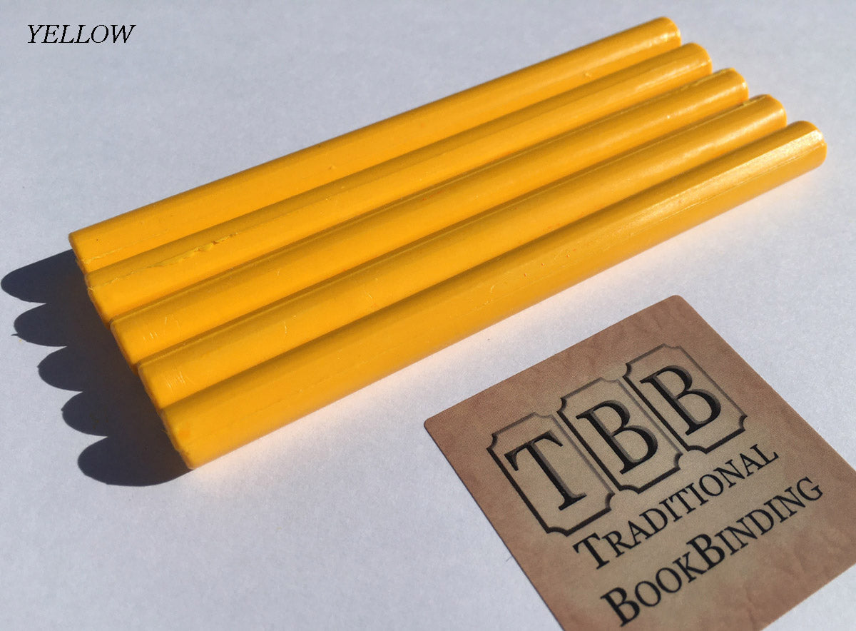 Sealing wax stick for use in Hot glue guns Yellow 5 sticks per pack