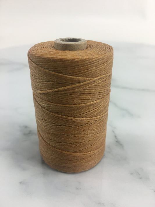 Yellow Ochre- Per spool 50g- 100% Pure Linen Thread- Waxed- 18/3 No.18 Cord 3- Approx 0.55mm thick