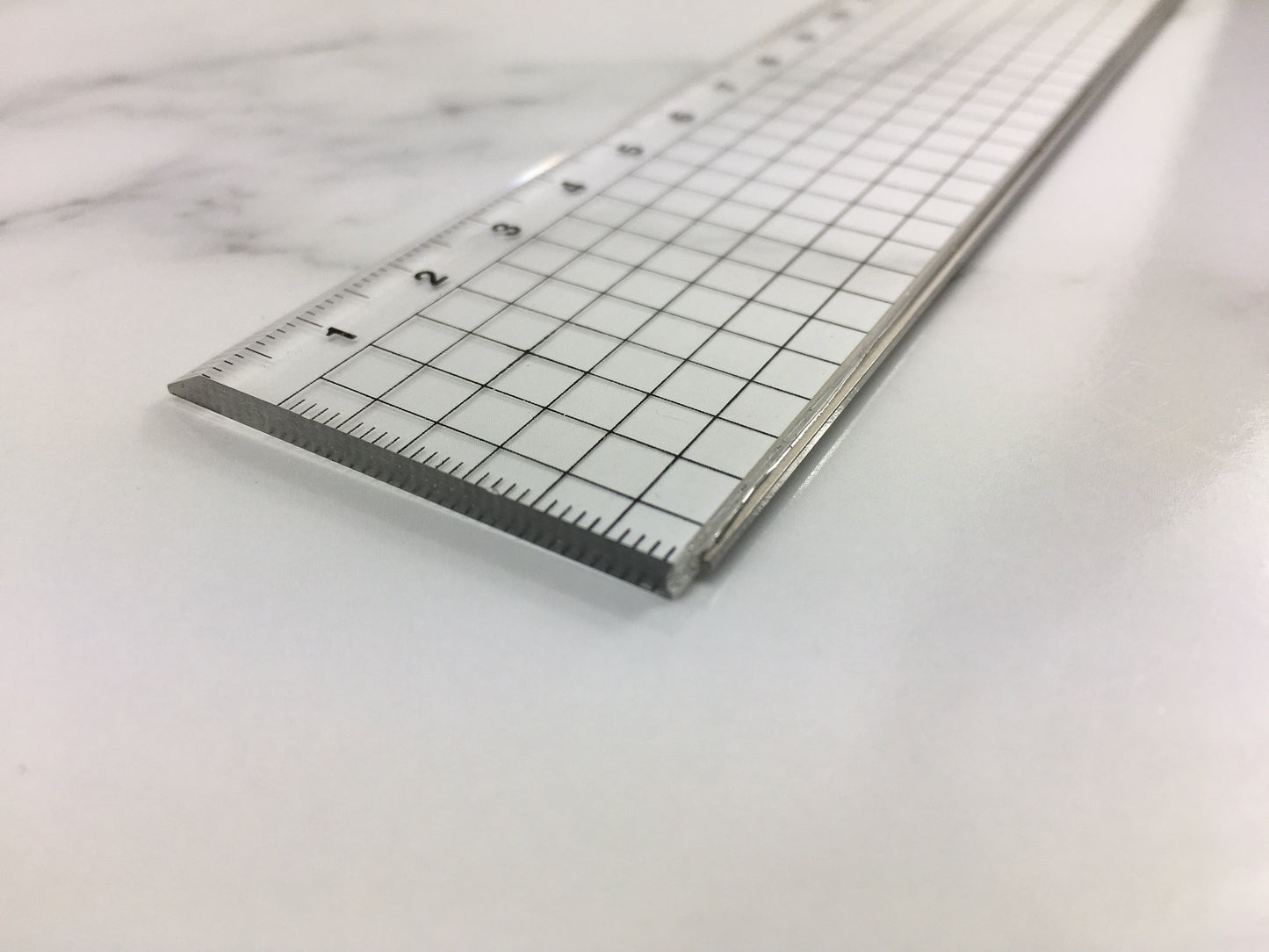 THICK 3mm Quality Acrylic Ruler with Stainless Steel Cutting Edge- Length 40 or 45cm